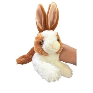 Aurora Plush‎ Bunny Rabbit Small Brown White Very Good Floppy Stuffed Animal Toy